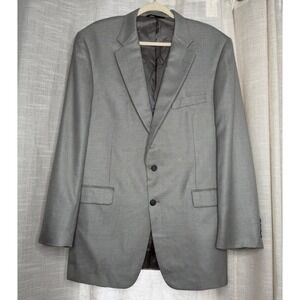 Burberry Kensington Blazer Jacket Silk Wool Gray Check USA Union Men's Size 44 L